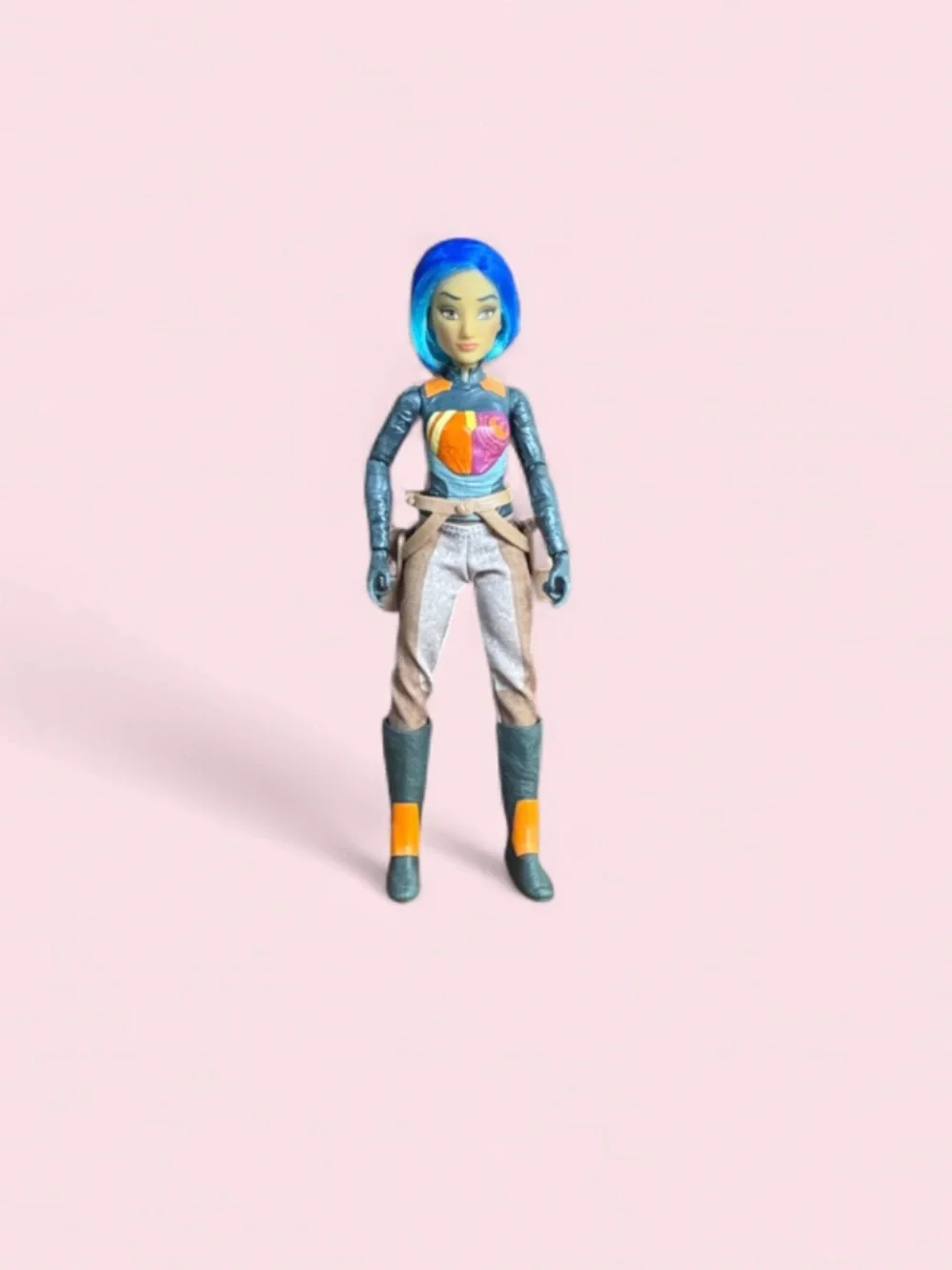 Star Wars  Sabine Doll with Bright Blue Hair and Colorful Pilot Suit
